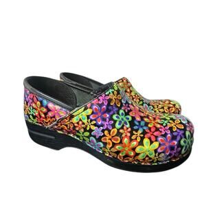 Dansko Pro XP Flower Power Professional Patent Clogs Sz 41 US 10.5 Used Y2K
